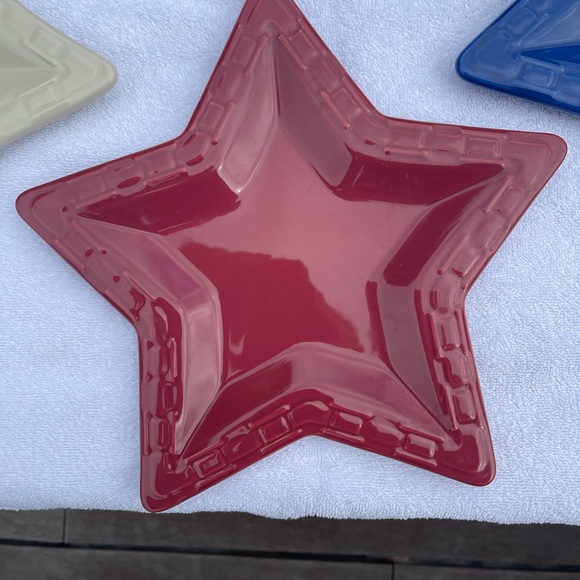 Longaberger red white and blue star plates - Picture 8 of 10